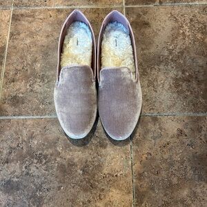 Women’s Birdies Velvet Slip-On Shoes - Pink size 11 fur lined
